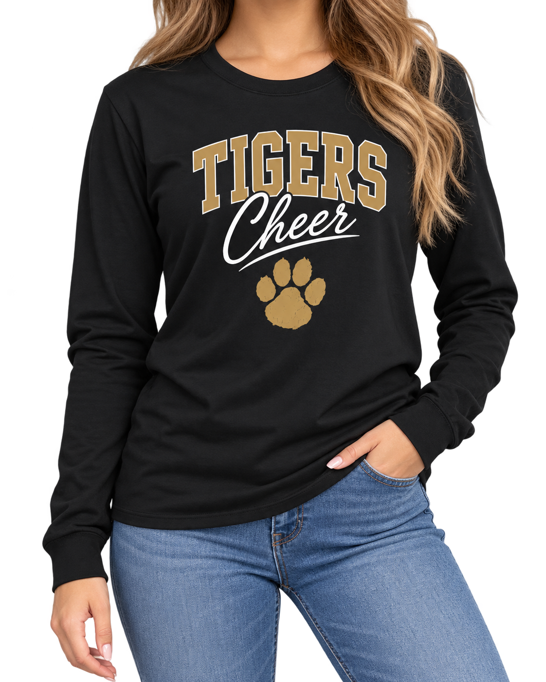 Tiger's Cheer Long Sleeve T-Shirt Black