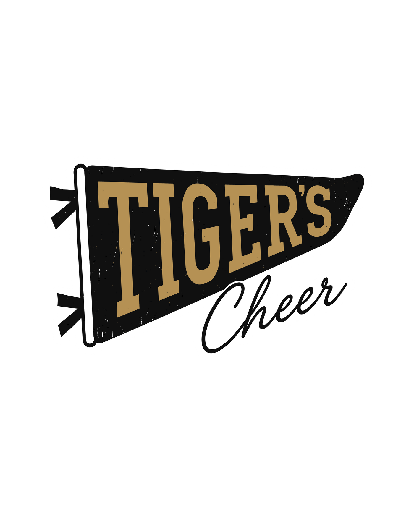 Tigers Cheer Pennant Decal 6"